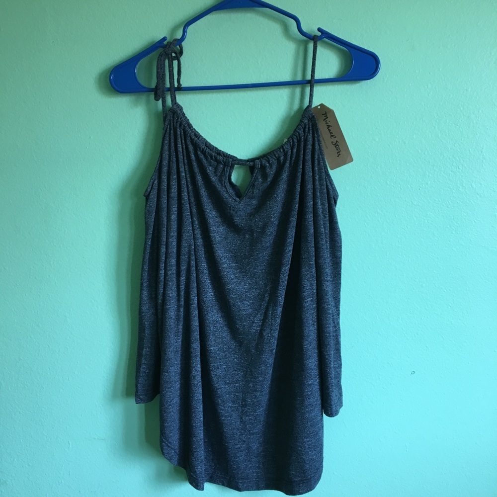 Michael Stars Brooklyn Jersey Cold Shoulder Top